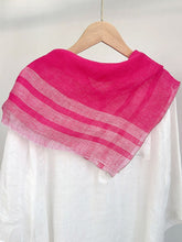 Load image into Gallery viewer, 100% Linen Striped Woven Light Square Scarf
