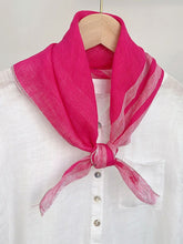 Load image into Gallery viewer, 100% Linen Striped Woven Light Square Scarf
