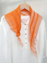 Load image into Gallery viewer, 100% Linen Striped Woven Light Square Scarf
