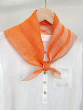 Load image into Gallery viewer, 100% Linen Striped Woven Light Square Scarf
