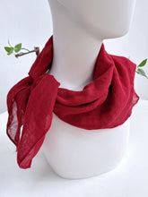 Load image into Gallery viewer, 100% Linen Hand-Stitched Square Scarf
