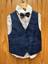 Load image into Gallery viewer, Kids World of USA Navy/Light Blue/Silver Floral Print 5-Piece Boys Suit
