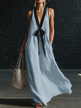 Load image into Gallery viewer, Women's V-Neck Strapless Sleeveless Maxi Dress | Resort-Style Elegant Long Dress
