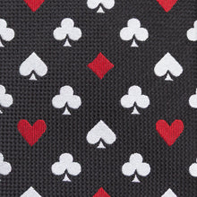 Load image into Gallery viewer, Card Suits Vegas Hidden Message Black Men's Tie
