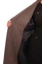Load image into Gallery viewer, Miru Cashmere Wool Blend Overcoat in Beige Houndstooth
