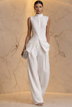 Load image into Gallery viewer, Women's Stand Collar Longline Vest Top &amp; Wide-Leg Trousers Two-Piece Set
