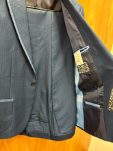 Load image into Gallery viewer, Moda Color Exclusive Dark Blue Houndstooth 1-Button 100% Wool 2-Piece Turkish Slim Fit Suit
