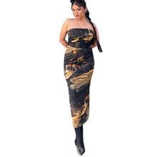 Load image into Gallery viewer, 🌞 Summer Strapless Printed Tube Dress – Slim Fit Bodycon Mini
