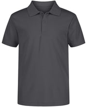 Load image into Gallery viewer, Nautica Boys' School Uniform Short Sleeve Polo Shirt, Button Closure, Moisture Wicking Performance Material 8 Dark Charcoal - # BOAA11510002
