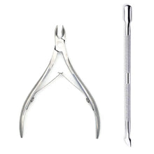 Load image into Gallery viewer, 4 Pcs/Set Professional Stainless Steel Nail Cutter Scissor Nippers Muti Function Cuticle Pusher Remover Nail Care Manicure Kits
