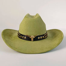 Load image into Gallery viewer, western Premium suede cowboy hat stylish men's and women's fedora Suede Panama hat perfect for outdoor festive activitieswestern
