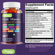 Load image into Gallery viewer, Multivitamin Gummies - with Vitamins and Minerals - Enhances Energy Levels, Immune Support, Antioxidant - 60 Gummies

