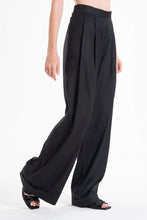 Load image into Gallery viewer, Lightweight And Breathable Deep Black Set With Maxi Button Down And Palazzo Pants
