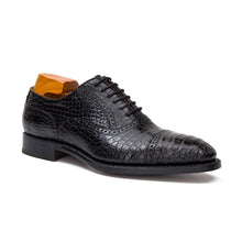Load image into Gallery viewer, Alligator Skin Oxford Shoes Black
