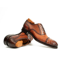 Load image into Gallery viewer, Alligator Skin Oxford Shoes Brown
