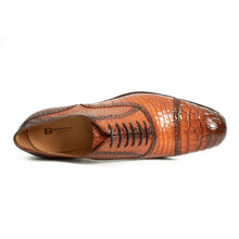 Load image into Gallery viewer, Alligator Skin Oxford Shoes Brown
