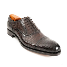 Load image into Gallery viewer, Alligator Skin Oxford Shoes Coffee
