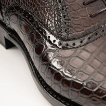 Load image into Gallery viewer, Alligator Skin Oxford Shoes Coffee
