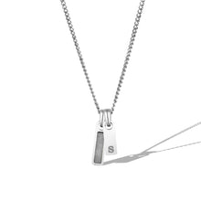 Load image into Gallery viewer, Birthstone &amp; Initial Tag Necklace - Silver

