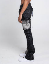 Load image into Gallery viewer, AJ33SK-2 BLACK LACE STACKED JEANS

