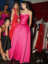 Load image into Gallery viewer, Walterina Fuchsia Satin Strapless Drop Waist Corset Gown
