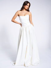 Load image into Gallery viewer, Umay White Drop Waist Satin Corset Bridal Gown
