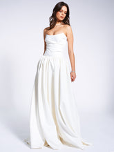 Load image into Gallery viewer, Umay White Drop Waist Satin Corset Bridal Gown
