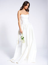 Load image into Gallery viewer, Umay White Drop Waist Satin Corset Bridal Gown
