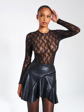 Load image into Gallery viewer, Maisie Black Lace Long Sleeve Bodysuit
