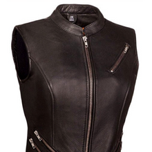 Load image into Gallery viewer, Fairmont Women's Motorcycle Leather Vest
