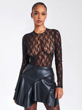 Load image into Gallery viewer, Maisie Black Lace Long Sleeve Bodysuit
