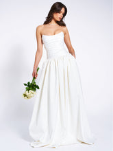 Load image into Gallery viewer, Umay White Drop Waist Satin Corset Bridal Gown
