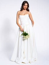 Load image into Gallery viewer, Umay White Drop Waist Satin Corset Bridal Gown
