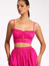 Load image into Gallery viewer, Martha Fuchsia Cotton Poplin Maxi Skirt With Lace Trim

