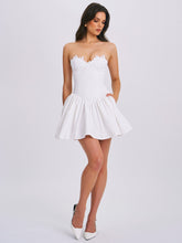 Load image into Gallery viewer, Sacha White Lace Drop Waist Corset Puffy Mini Dress
