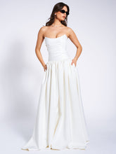 Load image into Gallery viewer, Umay White Drop Waist Satin Corset Bridal Gown
