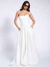 Load image into Gallery viewer, Umay White Drop Waist Satin Corset Bridal Gown
