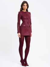 Load image into Gallery viewer, Baila Burgundy Vegan Leather Blazer Mini Dress
