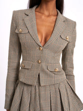 Load image into Gallery viewer, Oakley Brown Plaid Preppy Style Blazer Jacket
