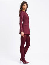 Load image into Gallery viewer, Baila Burgundy Vegan Leather Blazer Mini Dress
