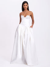 Load image into Gallery viewer, Naila Lace Trim Strapless Drop Waist Wedding Gown
