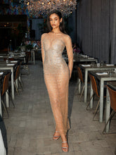 Load image into Gallery viewer, Isabel Crystal Embellished Mesh Long Sleeve Maxi Dress
