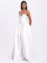 Load image into Gallery viewer, Naila Lace Trim Strapless Drop Waist Wedding Gown
