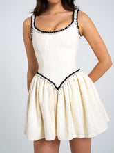 Load image into Gallery viewer, Coco White Boucle Tweed V Waist Mini Dress
