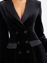 Load image into Gallery viewer, Calista Black Velvet Blazer Mini Dress

