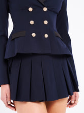 Load image into Gallery viewer, Nasya Navy Blue Pleated Mini Skort
