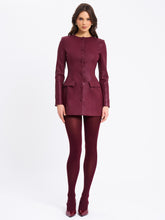 Load image into Gallery viewer, Baila Burgundy Vegan Leather Blazer Mini Dress
