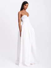 Load image into Gallery viewer, Naila Lace Trim Strapless Drop Waist Wedding Gown
