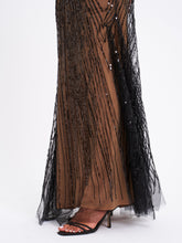 Load image into Gallery viewer, Qeturah Embroidered Sequin Off Shoulder Mesh Gown
