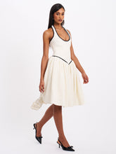 Load image into Gallery viewer, Natalie U Neck Halter Drop Waist Tweed Midi Dress
